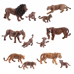 Фигурки - Хищники с потомством, 6 видов (Игрики Zoo, TAV005) - миниатюра